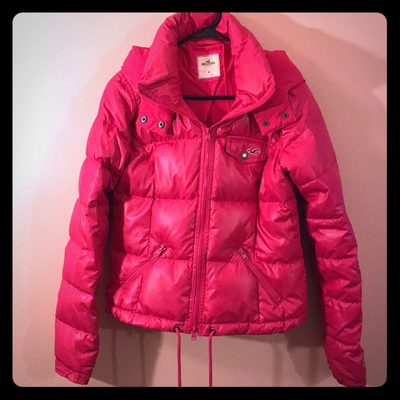 pink hollister coat